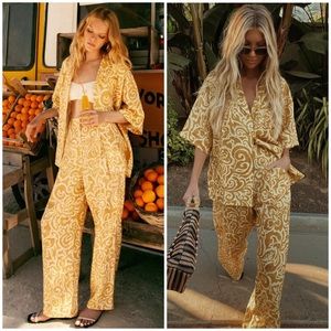 Steele. Tommy Pant & Gemma Shirt Set Linen Tuscan Sun Size XS